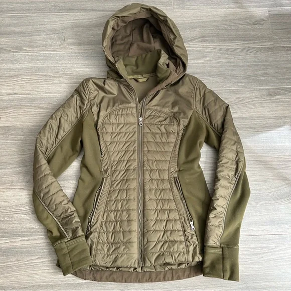 Lululemon Athletica Green Quilted Utility Jacket - Picture 2 of 11